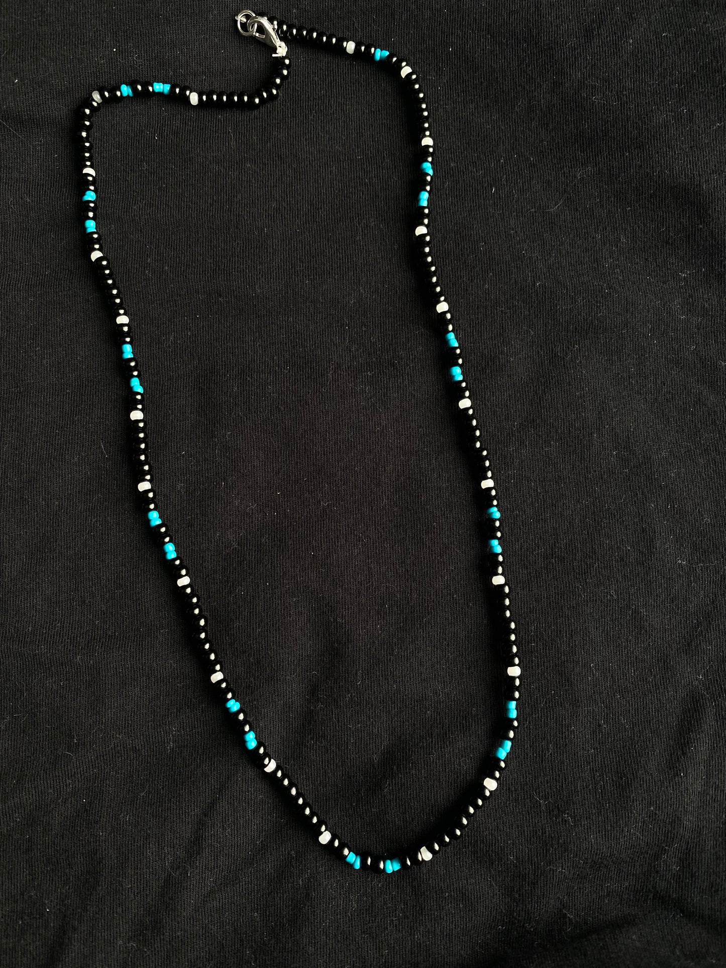Black and Blue M Necklace